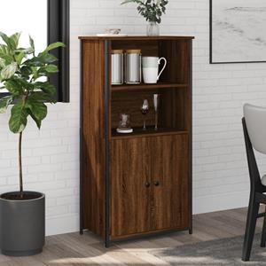 VidaXL Hoge kast 62x36x121,5 cm bewerkt hout bruin eikenkleur