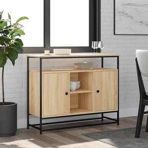 VidaXL Dressoir 100x35x80 cm bewerkt hout sonoma eikenkleurig