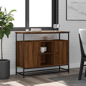 VidaXL Dressoir 100x35x80 cm bewerkt hout bruin eikenkleur