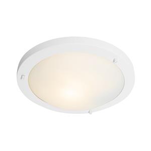 qazqa Moderne Deckenleuchte weiß 31 cm IP44 - Yuma - Weiß