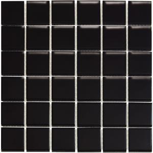 The Mosaic Factory Tegelsample:  Barcelona vierkante mozaïek tegels 31x31 zwart