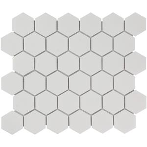 The Mosaic Factory Tegelsample:  Barcelona hexagon mozaïek tegels 28x33 extra wit