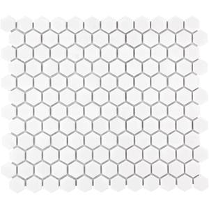 The Mosaic Factory Tegelsample:  Barcelona mini hexagon mozaïek tegels 26x30 extra wit