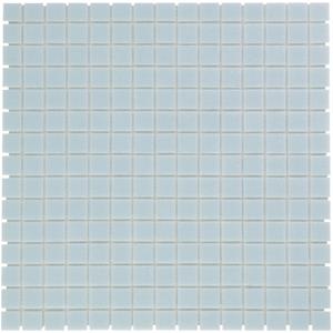 The Mosaic Factory Tegelsample:  Amsterdam vierkante glasmozaïek tegels 32x32 ultra lichtblauw