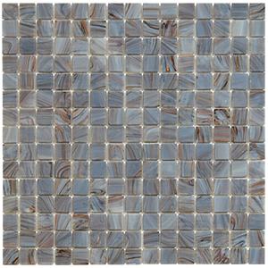 The Mosaic Factory Tegelsample:  Amsterdam vierkante glasmozaïek tegels 32x32 medium grijs