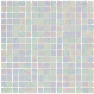 The Mosaic Factory Tegelsample:  Amsterdam vierkante glasmozaïek tegels 32x32 gebroken wit parel