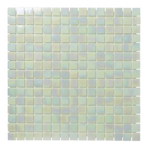 The Mosaic Factory Tegelsample:  Amsterdam vierkante glasmozaïek tegels 32x32 lichtgroen parel
