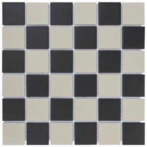 The Mosaic Factory Tegelsample:  London vierkante mozaïek tegels 31x31 chessboard
