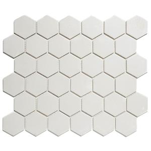 The Mosaic Factory Tegelsample:  London hexagon mozaïek tegels 28x33 super wit
