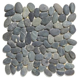 The Mosaic Factory Tegelsample:  Natural Stone riviersteen mozaïek tegels 31x30 donkergrijs