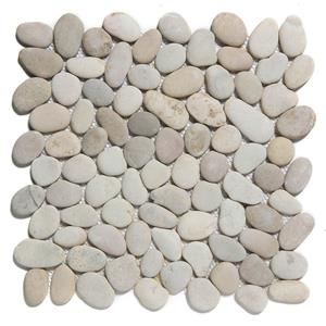 The Mosaic Factory Tegelsample:  Natural Stone riviersteen mozaïek tegels 31x30 tan
