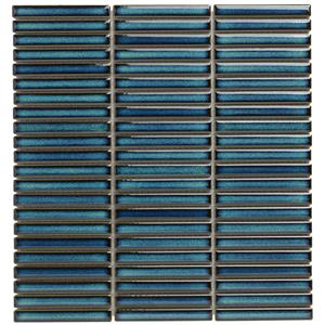 The Mosaic Factory Tegelsample:  Sevilla mini vinger mozaïek tegels 28x31 azuurblauw