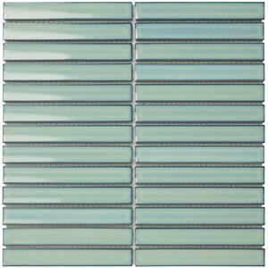 The Mosaic Factory Tegelsample:  Sevilla smalle vinger 2cm mozaïek tegels 30x30 turquoise