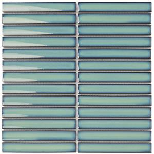 The Mosaic Factory Tegelsample:  Sevilla smalle vinger 2cm mozaïek tegels 30x30 ocean green
