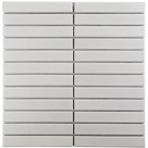 The Mosaic Factory Tegelsample:  Sevilla smalle vinger 2.2cm mozaïek tegels 30x30 wit