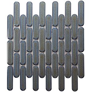 The Mosaic Factory Tegelsample:  Sevilla ovale vinger mozaïek tegels 30x30 grijsblauw