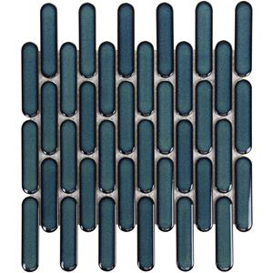 The Mosaic Factory Tegelsample:  Sevilla ovale vinger mozaïek tegels 30x30 azuurblauw