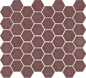 The Mosaic Factory Tegelsample:  Valencia hexagon glasmozaïek tegels 28x33 burgundy mat