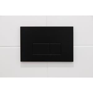 Qeramiq Push kunststof drukplaat mat zwart met vierkante knoppen voor o.a. UP320 inbouwreservoir