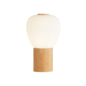 Searchlight Houten tafellamp Ella met wit glas EU31410-1NA