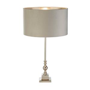 Searchlight Tafellamp chroom Whitby met grijze kap EU81214GY
