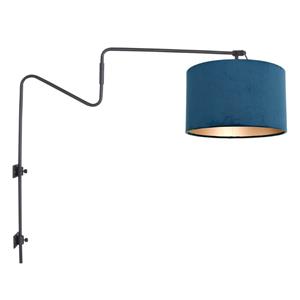 Steinhauer Wand leeslamp Linstrom met blauw velvet kap 3727ZW