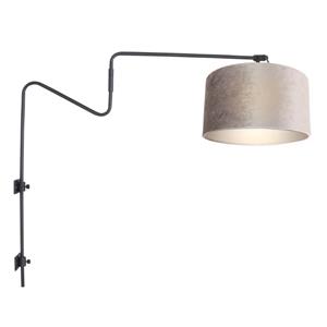 Steinhauer Wand leeslamp Linstrom met zilver velours kap 3722ZW