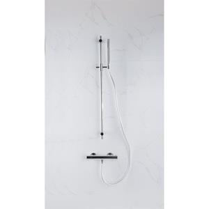 Fortifura Calvi douchekraan met glijstangset met staafhanddouche, gladde doucheslang chroom SW767487/SW496810/SW767378/SW377816