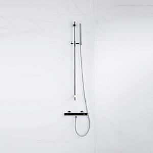 Fortifura Calvi douchekraan met glijstangset met staafhanddouche, metalen doucheslang chroom SW767487/SW496810/SW767373/SW377816