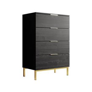 Meubella Dressoir Ponchi - Zwart eiken - 70 cm