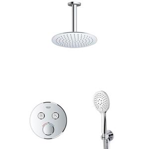 Grohe Grohtherm Regendoucheset Inbouw - hoofddouche 20cm - handdouche rond - plafondarm - plafondarm, chroom sw105953 SW104917 SW696254 SW377830 SW542643 SW496