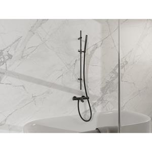 Fortifura Calvi Badkraan - met glijstangset - staafhanddouche - metalen doucheslang - mat zwart SW767488/SW496811/SW706203/SW720224