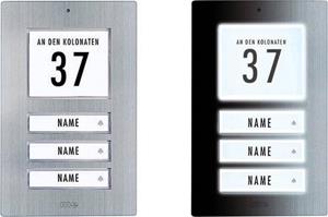 m-emodern-electronics m-e modern-electronics 41067 Belplaat Met adresveld, Met naambord Driegezinswoning RVS 12 V/1 A