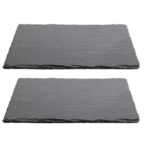 2x Leisteen serveerplanken/onderzetters 20 x 30 cm -