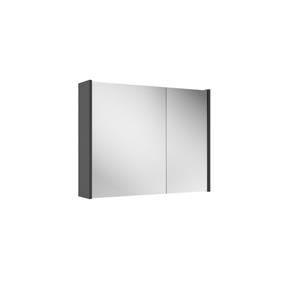 Adema Spiegelkast - 80x63x16cm - inclusief zijpanelen - mat antraciet SW1212816/SW892636