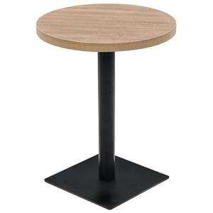 VidaXL Bistrotafel rond 60x75 cm MDF en staal eikenkleur