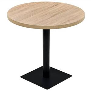 VidaXL Bistrotafel rond 80x75 cm MDF en staal eikenkleur