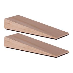 Deltafix Deurwig - 2x - hout - anti-slip - 12 x 2 cm - deurstopper -