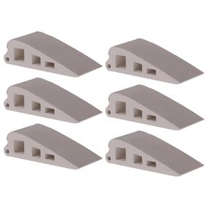 Deltafix Deurwig - 6x - wit - kunststof - 5,9 x 1,7 cm - deurstopper -