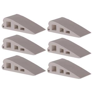 Deltafix Deurwig - 6x - wit - kunststof - 5,9 x 1,7 cm - deurstopper -