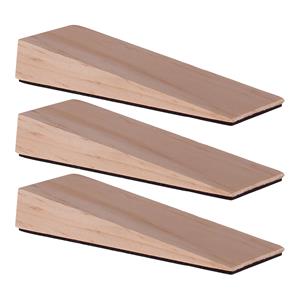 Deltafix Deurwig - 3x - hout - anti-slip - 12 x 2 cm - deurstopper -