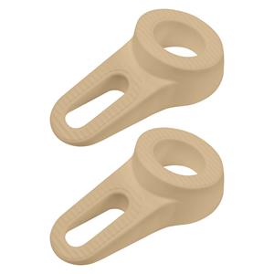 Deltafix Block it Deurwig - 2x - beige - TPE kunststof - 12 x 3,8 cm - deurstopper -