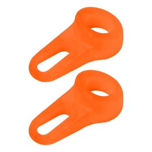 Deltafix Block it Deurwig - 2x - oranje - TPE kunststof - 12 x 3,8 cm - deurstopper -