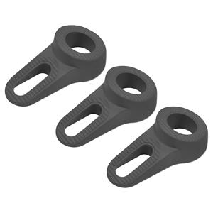 Deltafix Block it Deurwig - 3x - zwart - TPE kunststof - 12 x 3,8 cm - deurstopper -