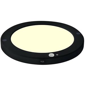 BES LED LED Plafondlamp met Bewegingssensor + Dag en Nacht Sensor - 18W - Warm Wit 3000K - 360° Zichthoek - Opbouw/Inbouw - Rond - Mat Zwart