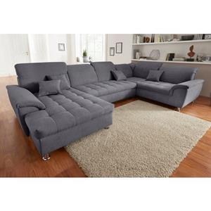 DOMO collection Wohnlandschaft "Franzi", im XXL-Format, wahlweise mit Bettfunktion, Bettkasten