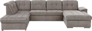 exxpo - sofa fashion Zithoek Durango, U-vorm inclusief verstelbare hoofdsteun, naar keuze met slaapfunctie en bedkist (4-delig)