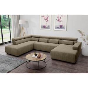 DOMO collection Wohnlandschaft "Brandon", mit Kopfteilverstellung, wahlweise Sitztiefenverstellung, auch in Cord
