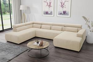 DOMO collection Wohnlandschaft "Brandon", mit Kopfteilverstellung, wahlweise Sitztiefenverstellung, auch in Cord