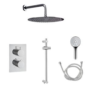 Saniclear Talpa inbouwregendouche 30cm met wandarm, 2 standen handdouche en glijstang chroom